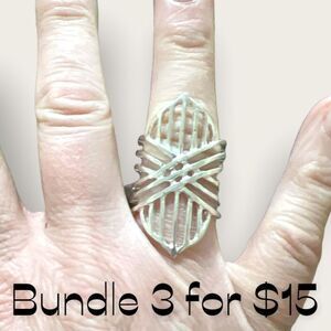 Bundle Sale 3 for $15 | Size 9 Silver Tone Statement Ring